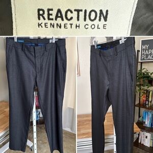Kenneth Cole Reaction Men's Gray Techni-Cole Dress Pants Size 30x30